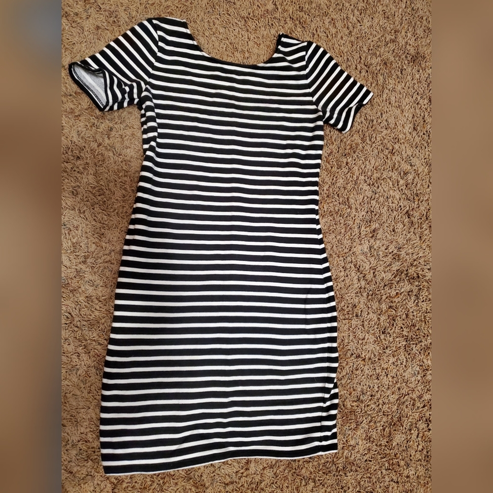 Sanctuary black and white striped formal dress